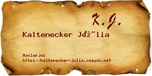 Kaltenecker Júlia névjegykártya